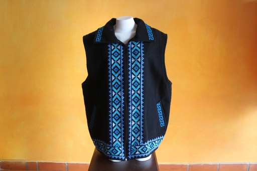 [ZHUE23] Chaleco bordado azul con forro hombre exg 